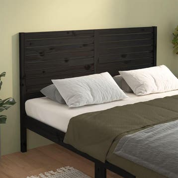 vidaXL Hoofdbord 126x4x100 cm massief grenenhout zwart, Verzenden
