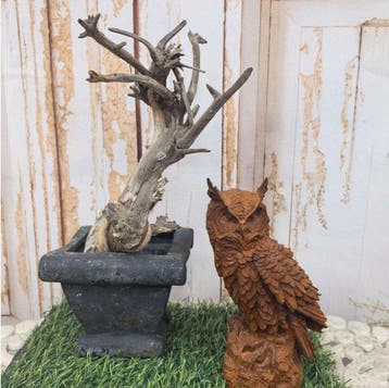 Sculptuuur voor buiten, Vintage-Style Owl Ornament for