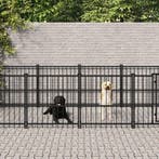 vidaXL Hondenkennel voor buiten 16,89 m² staal, Verzenden, Nieuw