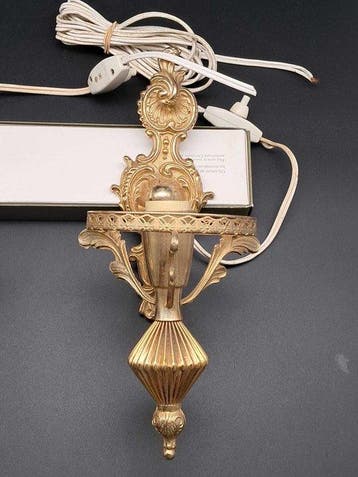 Lamp (2) - Verguld zamak - Louis XVI-uitstraling, Antiek en Kunst