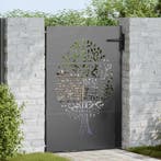 vidaXL Tuinpoort met slot Zwart 85 x 150 cm Poedercoated, Verzenden, Nieuw