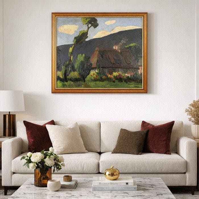 René Sautin (1881-1968) - Chaumière à Pont-Audemer, Antiek en Kunst, Kunst | Schilderijen | Klassiek