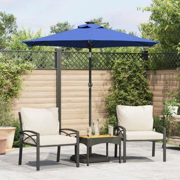 vidaXL Parasol met stalen paal 225x225x212 cm azuurblauw, Verzenden, Nieuw