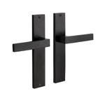 Geveerde deurklink Lusso mat zwart op schild blind - voor..., Ophalen of Verzenden, Nieuw, IJzer, Klink of Kruk