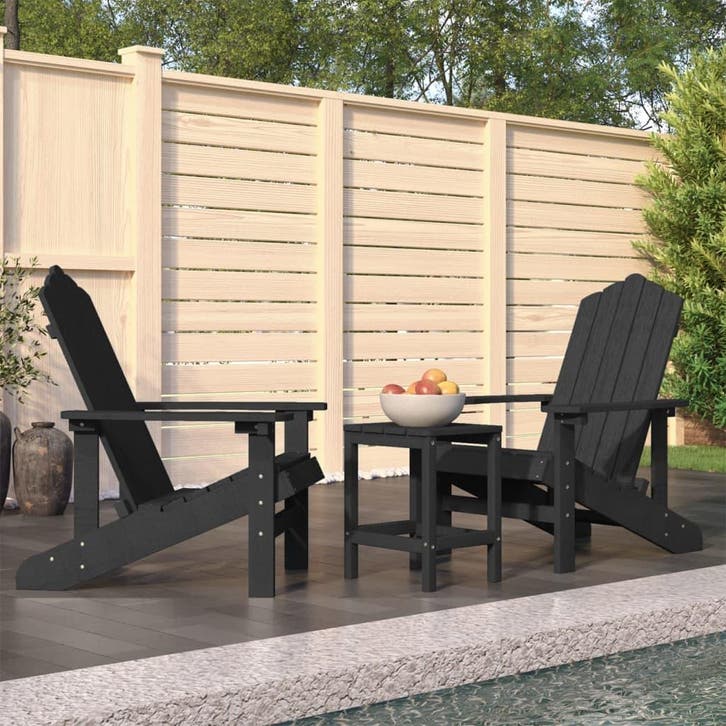 vidaXL Tuinstoelen Adirondack met tafel HDPE, Tuin en Terras, Tuinstoelen, Nieuw, Verzenden