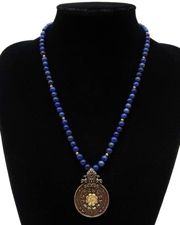 Lapis lazuli - Tibetaanse Rituele Spiegel Melong: Schild