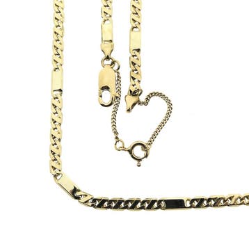 Gouden gesloten Figaro schakelketting, Ophalen of Verzenden