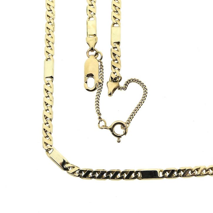 Gouden gesloten Figaro schakelketting, Bijoux, Sacs & Beauté, Colliers, Enlèvement ou Envoi