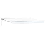 vidaXL Handmatig uitschuifbare luifel Wit 5 x 3 m, Verzenden, Nieuw