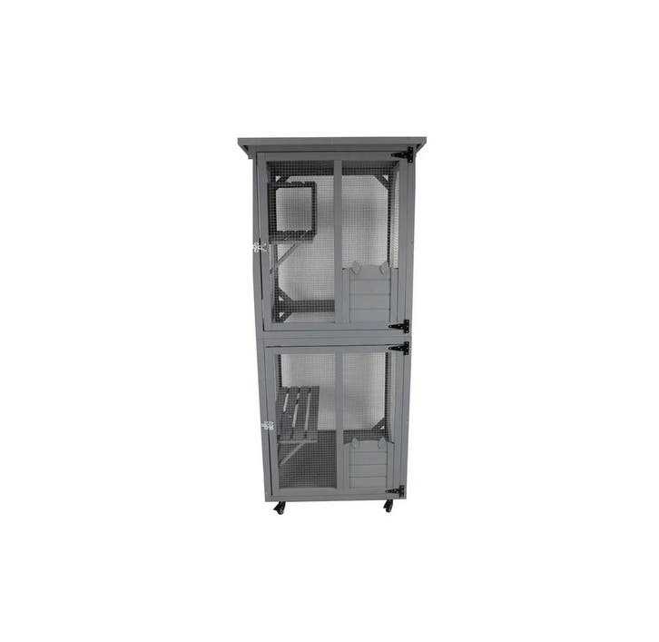 MaxxPet Kattenkooi - kattenvolière - 92x66x182cm - Grijs, Animaux & Accessoires, Accessoires pour chats, Enlèvement ou Envoi