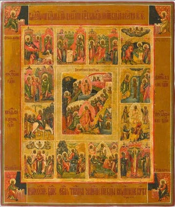 Icoon - Feestdagensicoon Opstanding - Christus afdaling in