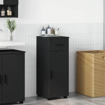 vidaXL Badkamerkast Zwart 30 x 35 x 80 cm Bewerkt hout,, Verzenden
