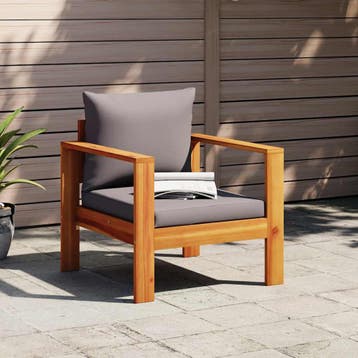 vidaXL Tuinstoel met kussens massief acaciahout, Verzenden