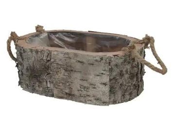 Mand Berkenschors Ovaal met oren van touw 27.5x18x10 cm­, Nieuw