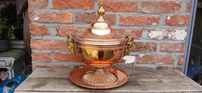 Kom op een voet - Koper, Antiek en Kunst, Curiosa en Brocante