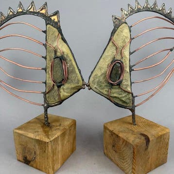 Jacek Drzymaa ( XX- XXI) - 2 Kissing Fish LARGE- hand made, Antiek en Kunst