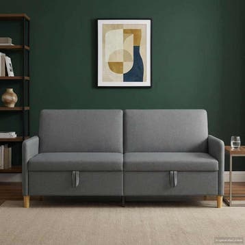 vidaXL Sofa met Opbergruimte Donkergrijs 192 x 78 x 87 cm, Verzenden, Nieuw
