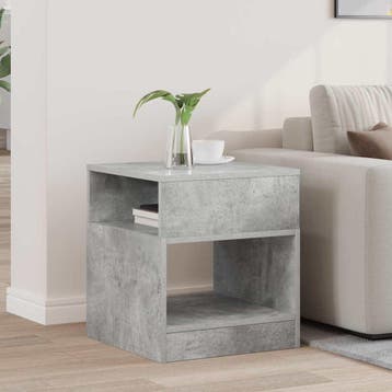 vidaXL Bijzettafel Beton Grijs 40,5 x 40 x 45 cm Bewerkt, Verzenden, Nieuw
