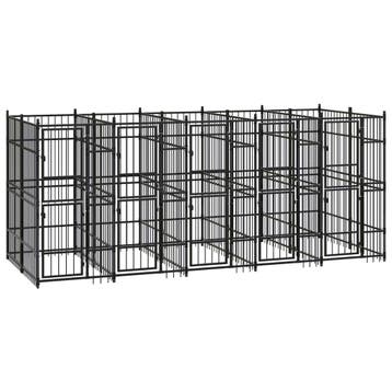 vidaXL Hondenkennel 9,22 m² staal, Verzenden