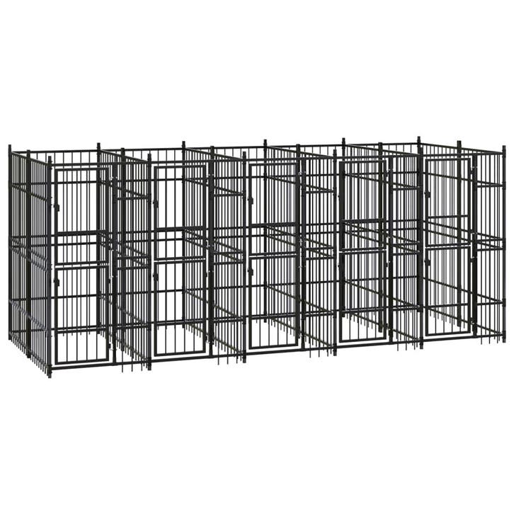 vidaXL Hondenkennel 9,22 m² staal, Dieren en Toebehoren, Hondenbenches, Nieuw, Verzenden