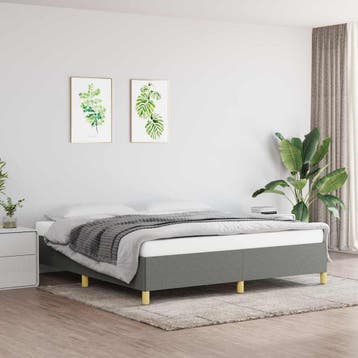 vidaXL Bedframe zonder matras stof donkergrijs 160x200 cm, Verzenden