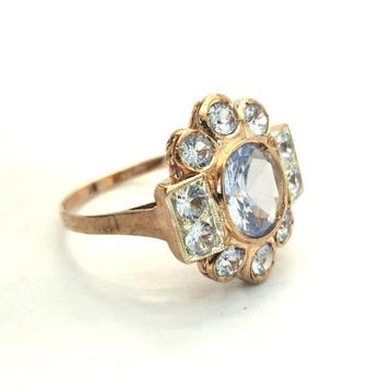 Zonder minimumprijs - Ring - 9 kt. Roségoud, Zilver Spinel -, Nieuw