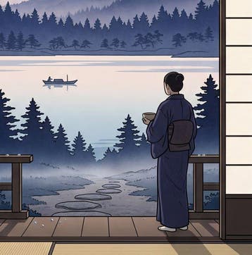 [XL MATTE PAPER] Mount Fuji at Dawn from a Tea House by