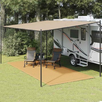 vidaXL Tenttapijt 250x600 cm HDPE zandkleurig, Verzenden