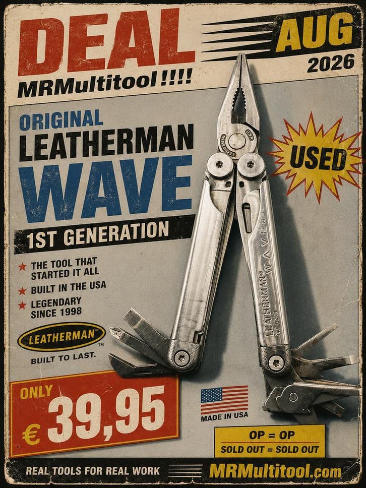 Original Leatherman Wave 1st Generation Used DEAL MRMultitoo, Caravanes & Camping, Outils de camping, Envoi