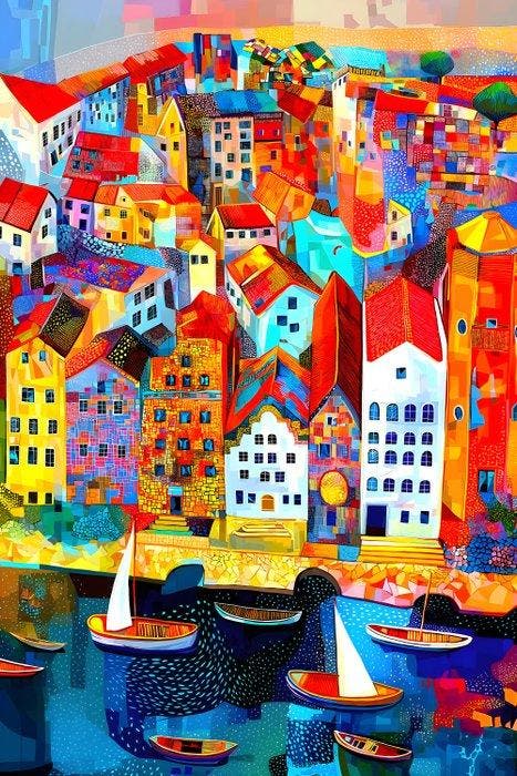 Jowita Skalska - Sails Beneath the Town XXL, Antiquités & Art, Art | Objets design
