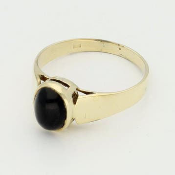 Ring - 14 karaat Geel goud - Onyx