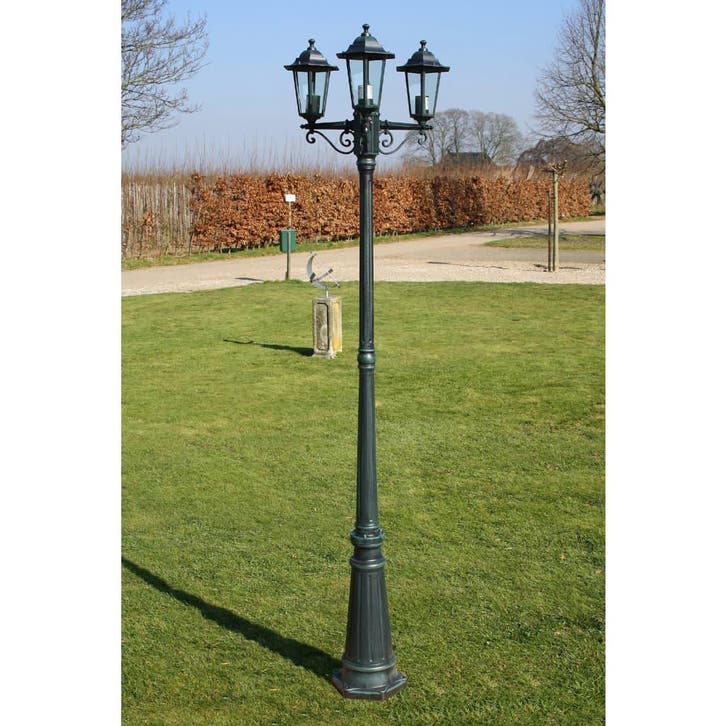 vidaXL Tuinlantaarn met 3 armen 215 cm aluminium, Jardin & Terrasse, Éclairage extérieur, Envoi