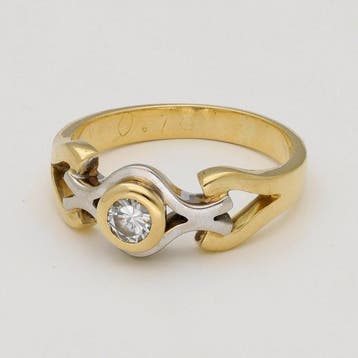 Bague - 18 carats Or jaune, Or blanc Diamant (Naturelle), Bijoux, Sacs & Beauté