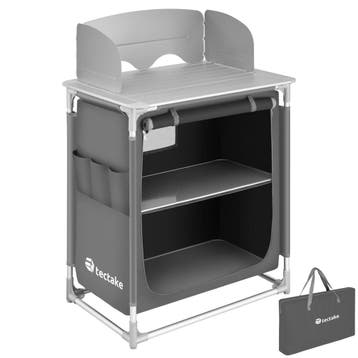 tectake Aluminium kampeerkeuken 76 x 53,5 x 107 cm - grijs, Caravans en Kamperen, Verzenden, Nieuw