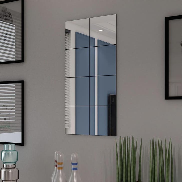 vidaXL Spiegeltegels frameloos 8 st 20,5 cm glas, Huis en Inrichting, Woonaccessoires | Spiegels, Nieuw, Verzenden