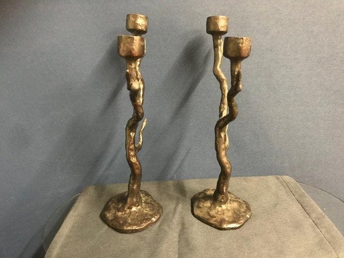 candel Art - Maurice den Boer - Kandelaar (2) - Metaal, Antiek en Kunst, Kunst | Designobjecten