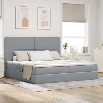vidaXL Opslag bed met matras met opslag Lichtgrijs 200 x 200, Huis en Inrichting, Verzenden, Nieuw