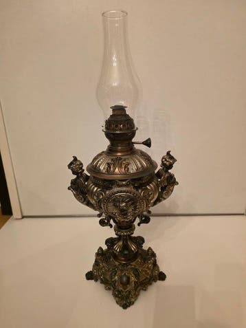 Olielamp - Messing, Metaal - Prachtige, zware Neo-Baro