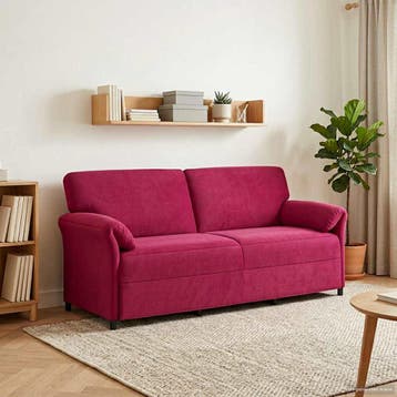 vidaXL 3-Zits Sofa Wijnrood 198 x 83 x 95 cm Fluweel, Verzenden, Nieuw