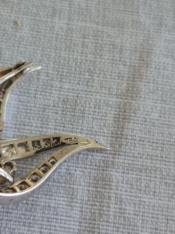 Broche - 18 carats Or blanc Diamant (Naturelle) - Diamant