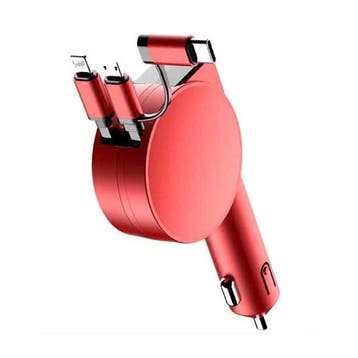 XJ08 3 in 1 USB Autolader/Carcharger voor iPhone Lightning /, Verzenden