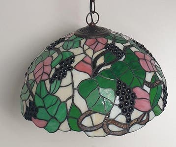 Lamp - Druivenlamp - Glas-in-lood - Tiffany stijl, Antiek en Kunst