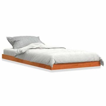 Massief grenen bedframe | Retour deal | Snel weg = weg, Huis en Inrichting, 90 cm, Eenpersoons, Bruin, Verzenden