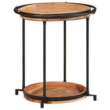 vidaXL Bijzettafel Ø55x60 cm massief acaciahout, Huis en Inrichting, Tafels | Bijzettafels, Verzenden, Nieuw