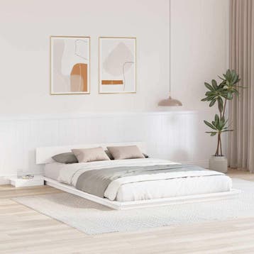 vidaXL Bedframe Wit 150 x 200 cm Hout, Verzenden