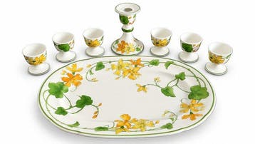 Villeroy & Boch - 6 Coquetiers, 1 Grand plat, 1 chandelier
