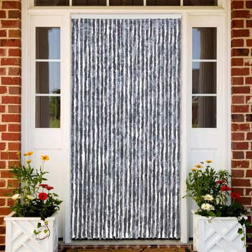 vidaXL Vliegengordijn 118x220 cm chenille zilverkleurig, Verzenden, Nieuw