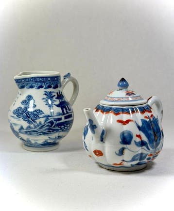 Theepot en melkkan. - Porselein - China - 18e eeuw, Antiek en Kunst
