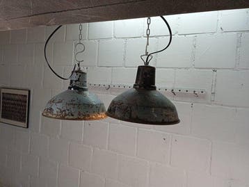Plafondlamp (2) - Vintage industriële metalen, Antiek en Kunst