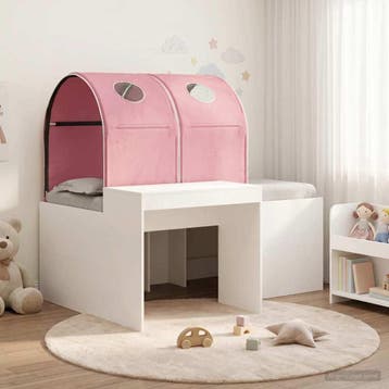 vidaXL Bed met Tunnel 3 st Wit en Roze Bewerkt hout, Huis en Inrichting, Slaapkamer | Bedden, Verzenden, Nieuw